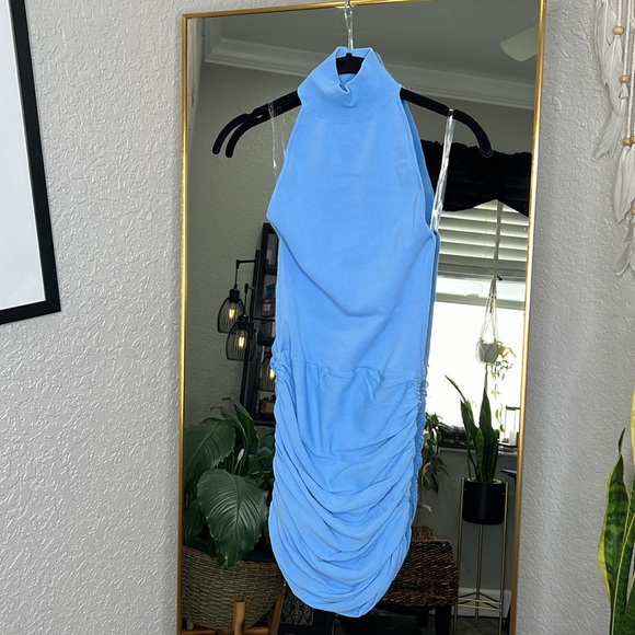 HOUSE OF CB 'Anura' Soft Blue Knit Halter Dress NWOT - Picture 9 of 10